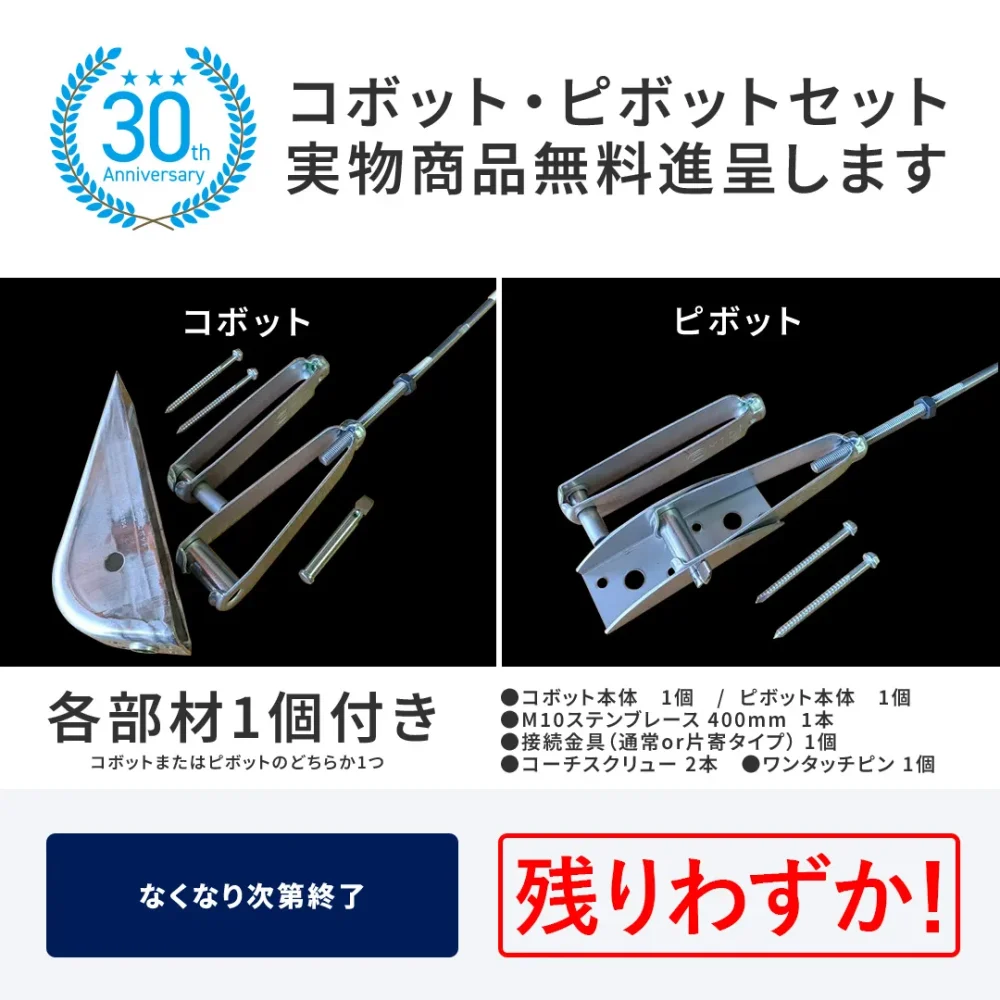 コボット・ピボットセット実物商品無料進呈します。残りわずか!